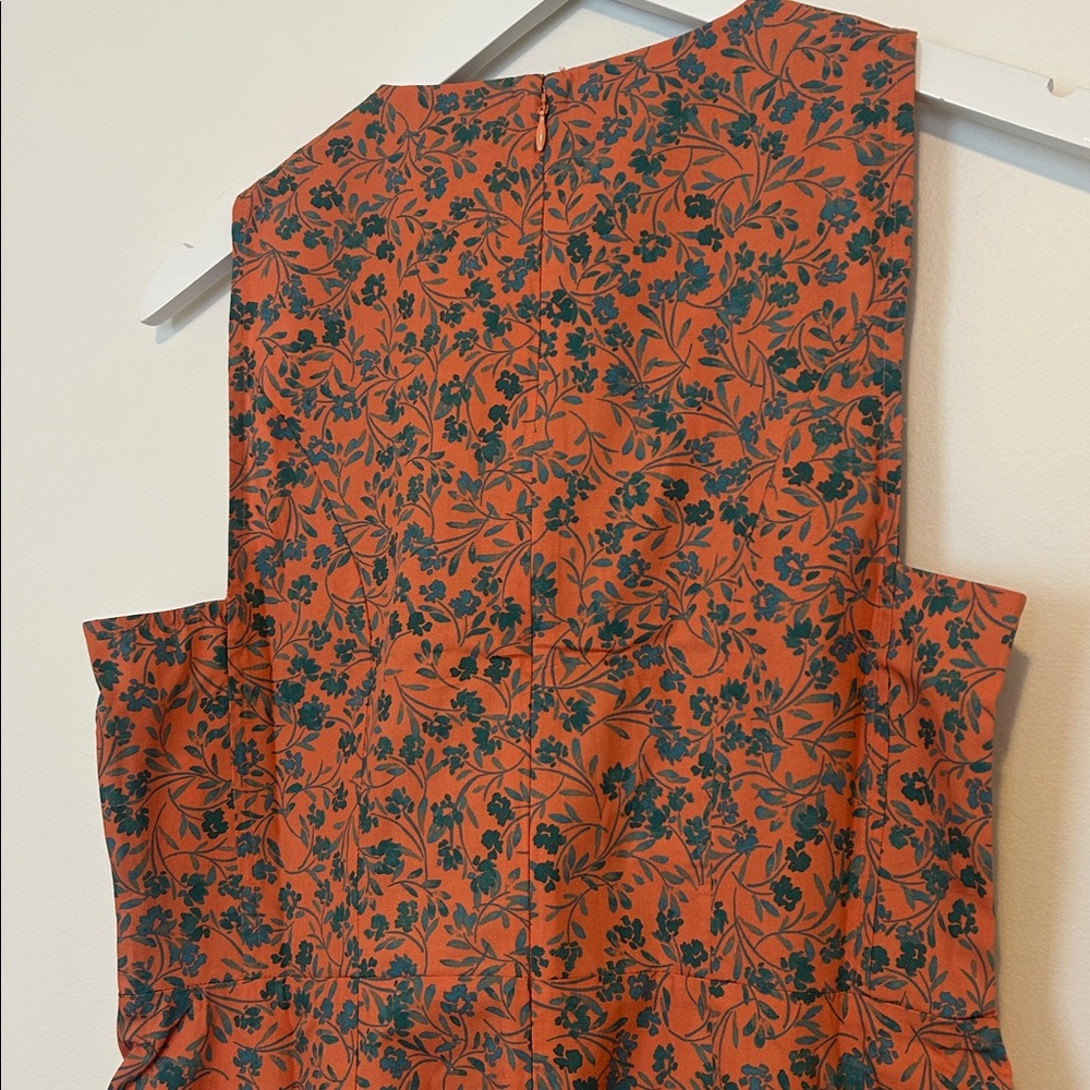 Madewell Floral Twist Front Poplin Midi Dress, Size 6 - Picture 9 of 14
